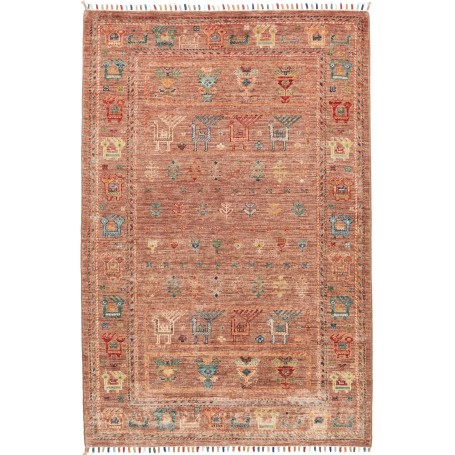 Tappeto Rubin Pakistan Astratto Terracotta Multicolore 99x15