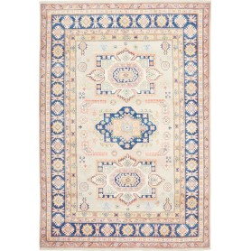 Tappeto Kazak Afghanistan Astratto Crema Beige Blu Navy Pesc