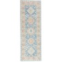 Tappeto Kazak Afghanistan Astratto Blu Denim Pesca Tenue Cre