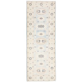 Tappeto Kazak Afghanistan Astratto Azzurro Cielo Crema Grigi