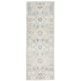 Tappeto Kazak Afghanistan Astratto Verde Acqua Crema Rosa An