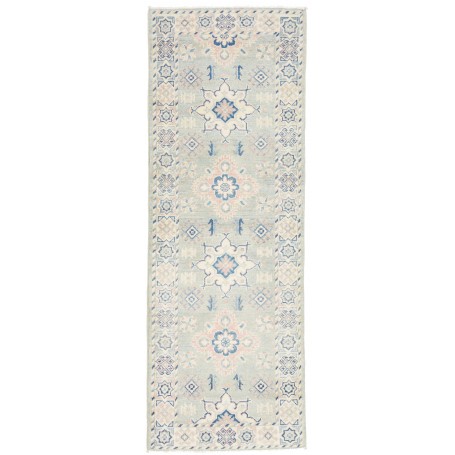 Tappeto Kazak Afghanistan Astratto Verde Acqua Crema Rosa An
