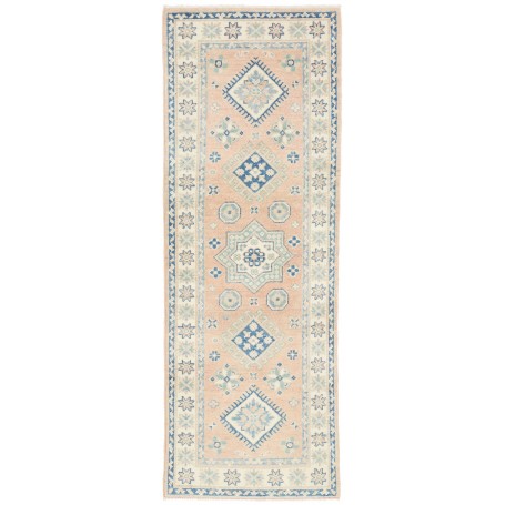 Tappeto Kazak Afghanistan Medaglione Pesca Chiaro Blu Scuro