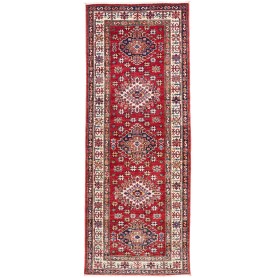 Tappeto Kazak Fine Pakistan Astratto Rosso Rubino Blu Notte