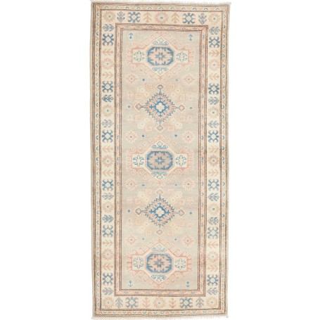 Tappeto Kazak Afghanistan Floreale Grigio Chiaro Beige Crema