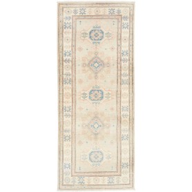 Tappeto Kazak Afghanistan Geometrico Crema Celeste Rosa Tenu