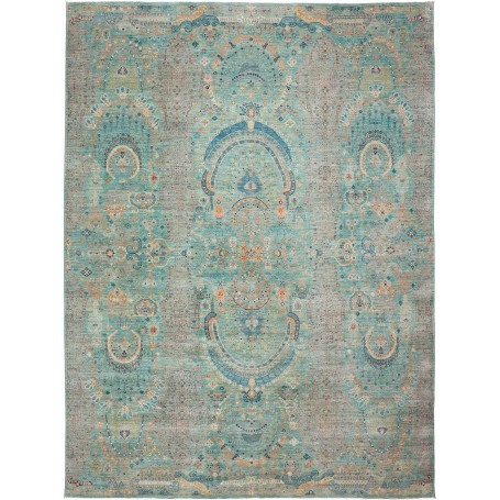 Tappeto Shahi Fine Pakistan Geometrico Acquamarina Grigio Ar