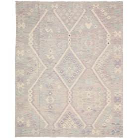 Tappeto Kilim Afghanistan Geometrico Lavanda Chiara Grigio A