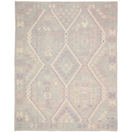 Tappeto Kilim Afghanistan Geometrico Lavanda Chiara Grigio A