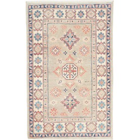 Tappeto Kazak Afghanistan Astratto Beige Blu Corallo Crema 7