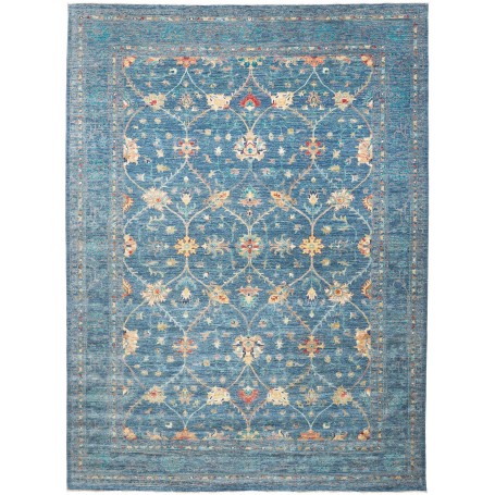 Tappeto Zigler Fine Pakistan Floreale Blu Turchese Crema Ros