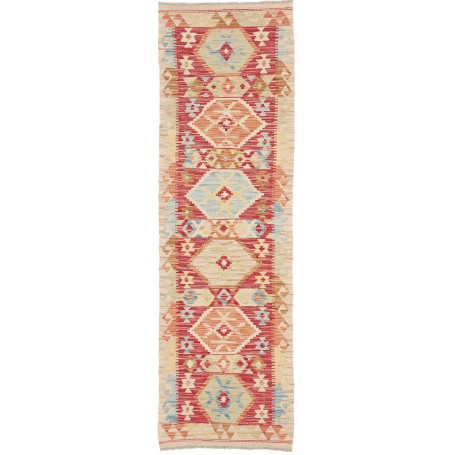 Tappeto Kilim Afghanistan Geometrico Rosso Terracotta Beige