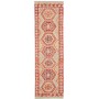 Tappeto Kilim Afghanistan Astratto Rosso Bordeaux Crema Azzu