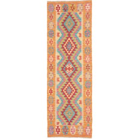 Tappeto Kilim Afghanistan Astratto Arancio Rosso Turchese Ro