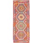 Tappeto Kilim Afghanistan Geometrico Rosso Azzurro Cielo Gia