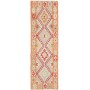Tappeto Kilim Afghanistan Astratto Arancio Rosso Crema Grigi