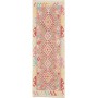 Tappeto Kilim Afghanistan Astratto Rosa Rosso Crema Turchese