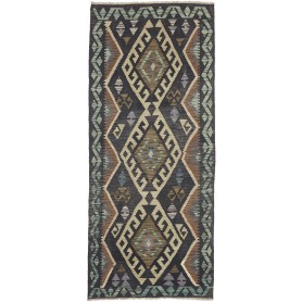 Tappeto Kilim Afghanistan Astratto Grigio Scuro Beige Verde