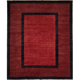 Shayan Pakistan Astratto Bordeaux Rosso Nero 253x302 Cm