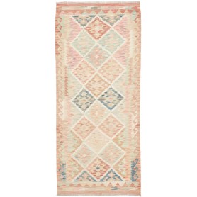 Tappeto Kilim Afghanistan Astratto Beige Rosa Azzurro Aranci
