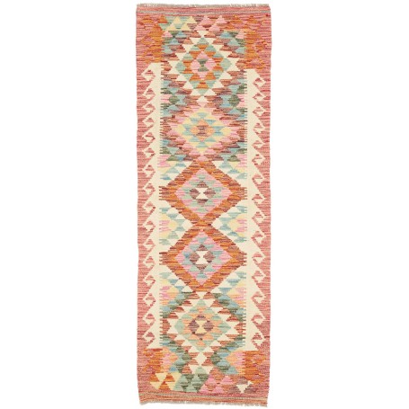 Tappeto Kilim Afghanistan Geometrico Terracotta Crema Azzurr