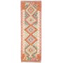 Tappeto Kilim Afghanistan Geometrico Terracotta Crema Azzurr