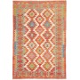 Tappeto Kilim Afghanistan Astratto Arancione Rosso Beige Cre