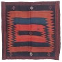 Tappeto Kilim Vintage Persia Astratto Blu Indaco Rosso Matto