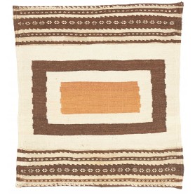 Tappeto Kilim Vintage Persia Geometrico Crema Marrone Scuro