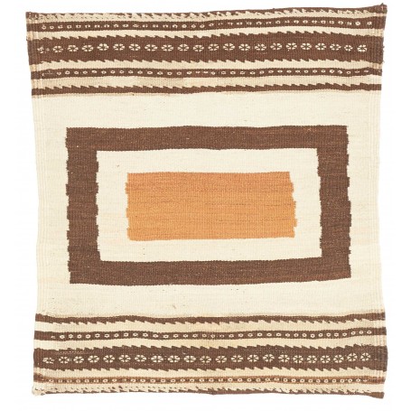 Tappeto Kilim Vintage Persia Geometrico Crema Marrone Scuro