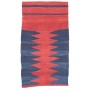 Tappeto Kilim Vintage Persia Astratto Rosso Mattone Blu Navy