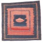 Tappeto Kilim Vintage Persia Geometrico Blu Scuro Corallo Ro
