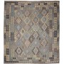 Tappeto Kilim Afghanistan Astratto Grigio Blu Azzurro Celest