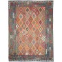 Tappeto Kilim Afghanistan Astratto Blu Rosso Arancione Beige