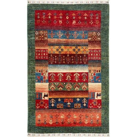 Tappeto Mosaic Pakistan Astratto Rosso Verde Blu Arancione G