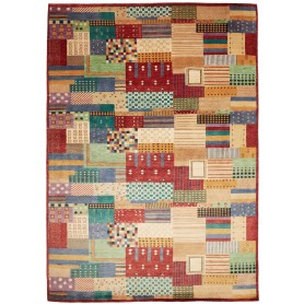 Tappeto Royal Gabbeh Pakistan Geometrico Rosso Beige Blu Ver