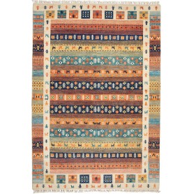 Tappeto Royal Gabbeh Pakistan Astratto Beige Terracotta Blu