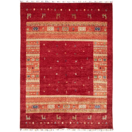 Tappeto Siva Pakistan Astratto Rosso Terracotta Arancio Beig