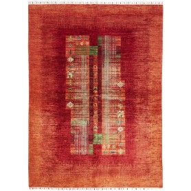 Tappeto Siva Pakistan Astratto Blu Rosso Bordeaux Beige Crem