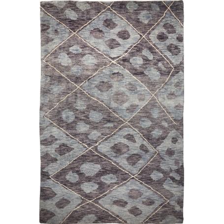 Tappeto Berbero Pakistan Astratto Blu Grigio Grigio