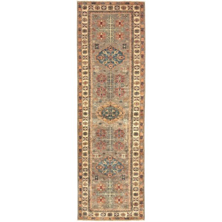 Tappeto Kazak Fine Pakistan Geometrico Grigio Taupe Terracot