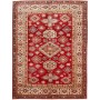 Tappeto Kazak Fine Pakistan Geometrico Rosso Rubino Crema Av