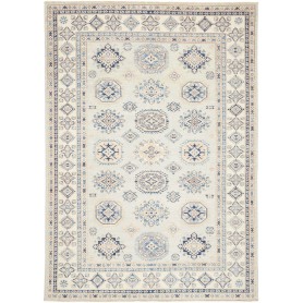 Tappeto Kazak Fine Pakistan Astratto Azzurro Tenue Blu Scuro