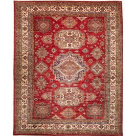Tappeto Kazak Fine Pakistan Geometrico Rosso Crema Blu Oro M
