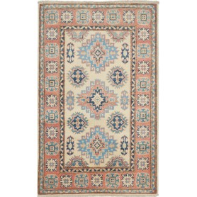 Tappeto Kazak Afghanistan Geometrico Crema Blu Chiaro Blu Sc