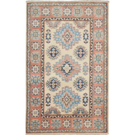 Tappeto Kazak Afghanistan Geometrico Crema Blu Chiaro Blu Sc
