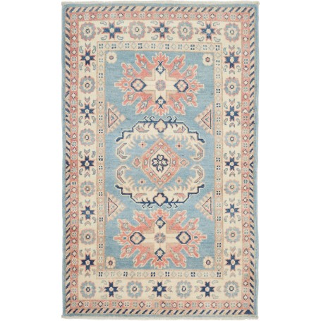 Tappeto Kazak Afghanistan Geometrico Azzurro Cielo Terracott