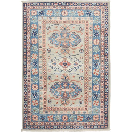 Tappeto Kazak Afghanistan Geometrico Grigioblu Cielo Blu Ind