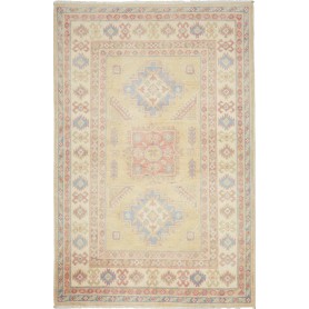 Tappeto Kazak Afghanistan Astratto Giallo Beige Celeste Ross