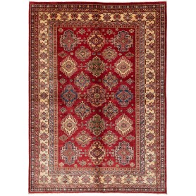 Tappeto Kazak Fine Pakistan Astratto Rosso Bordeaux Crema Be